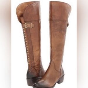 Vince Camuto Bollo Brown Knee-High  Leather Studded Boots